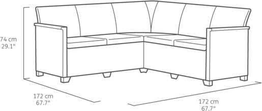 Keter Baštenska garnitura ugaona Marie 5 seater, grafit CU 252710