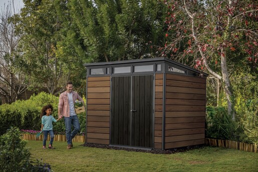 Keter Baštenska kućica Deco Pent 9x7, boja oraha CU 259818