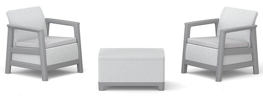 Keter Baštenska garnitura Scandi linea sa box stolom, siva CU 264043