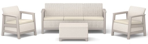 Keter Baštenska garnitura Scandi linea III sa box stolom, bež CU 264042