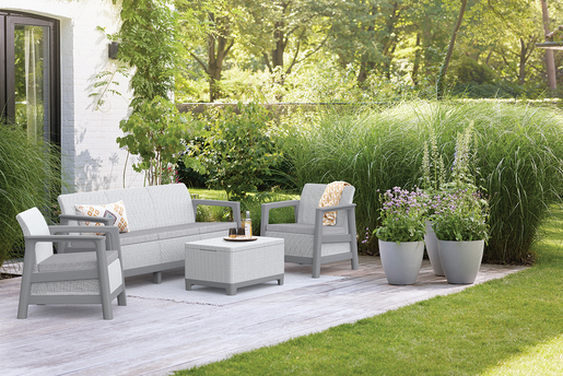 Keter Baštenska garnitura Scandi linea III sa box stolom, siva CU 264041