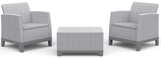 Keter Baštenska garnitura Scandi forma sa box stolom, siva CU 264090