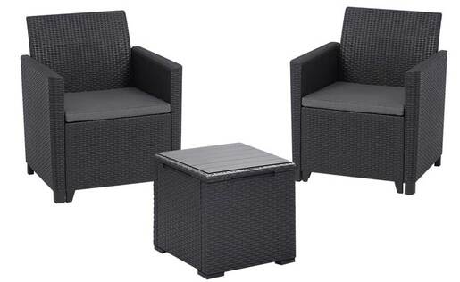 Keter Baštenska garnitura Marie sa box stolom Vigo, grafit CU 272902