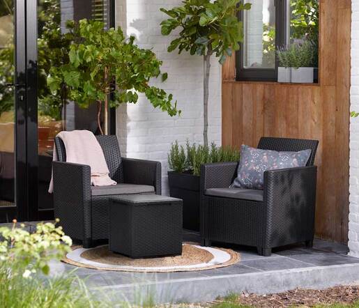 Keter Baštenska garnitura Marie sa box stolom Vigo, grafit CU 272902