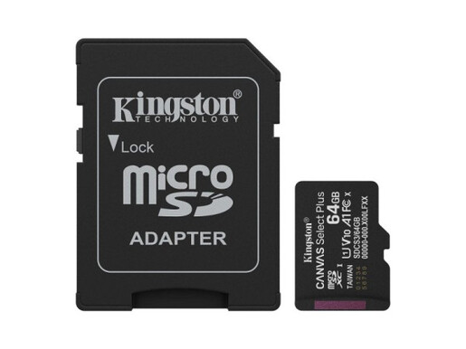 Micro SD Kingston 64GB Canvas Select Plus SDCS3/64GB + adapter