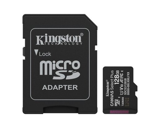 Memorijska kartica KINGSTON U1 V10 SDXC 128GB Canvas Select Plus G3 150R SDCS3/128GB + adapter