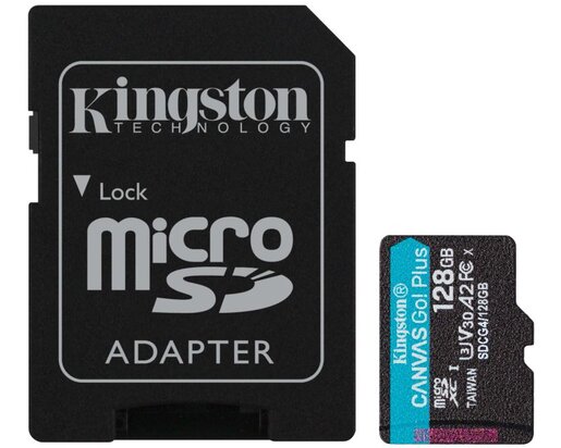 Memorijska kartica KINGSTON U3 V30 microSDXC 128GB Canvas Go Plus 200MB/s A2 + adapter SDCG4/128GB