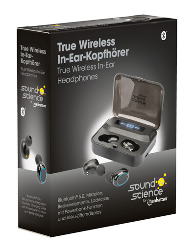 Slušalice TWS Manhattan 180382 Bluetooth 5.0 crne