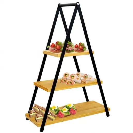 Vilde 139201 - Trospratni stalak za serviranje od bambusa – 38 × 16,5 × 53 cm