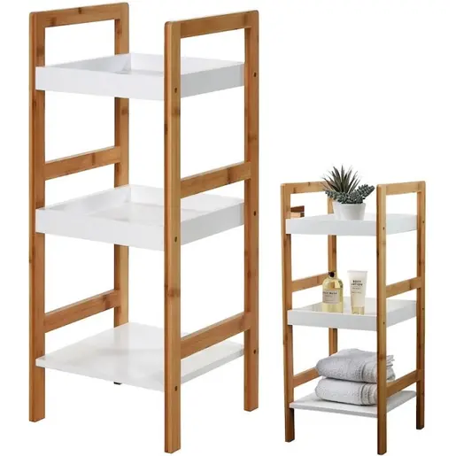 Vilde 569096 -Kupatilska polica na 3 nivoa, bambus 30x30x72 cm