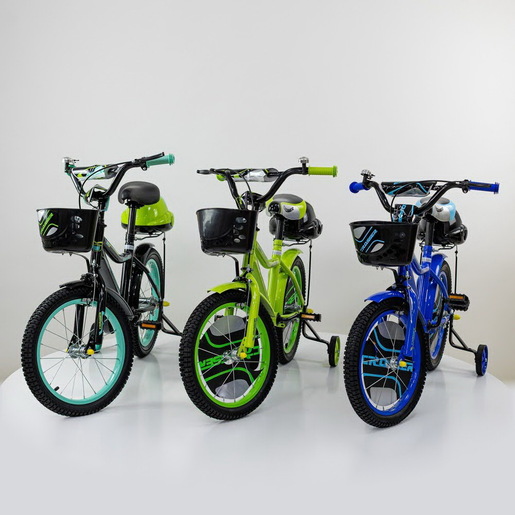 Dečiji bicikl sa pomoćnim točkovima ”Crosser” crno-zelena