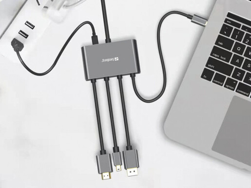 Kabl-display HUB Sandberg All-In-One USB C/DP/m DP/HDMI - HDMI 2m 509-21
