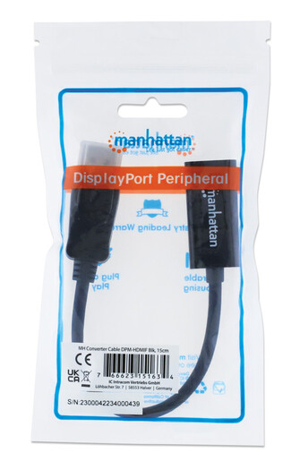 Adapter Manhattan 151634 DisplayPort/M - HDMI/F 1080p Crni