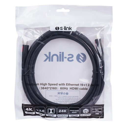 Kabl S-link SL-HDM4K13 HDMI na HDMI M/M v2.0 4K/60Hz 3m