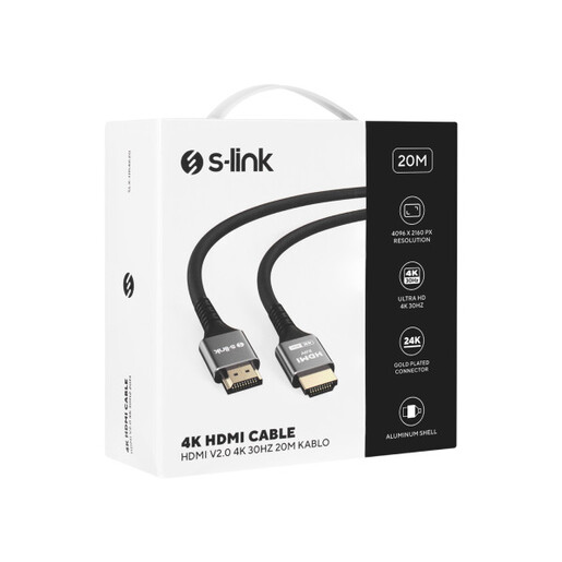 Kabl S-link SLX-HD4K20 HDMI na HDMI M/M v2.0 4K/30Hz Metal 20m