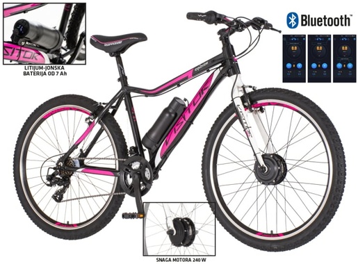E-bicikl visitor explosion crno roza 1269114 - SKLOPLJEN