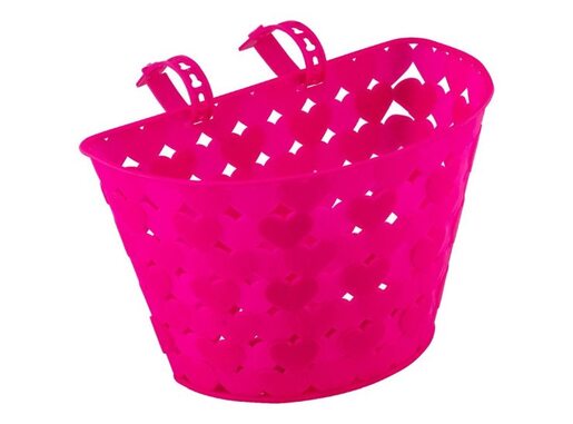Korpa prednja za decije bicikle roza u obliku srca 3196067