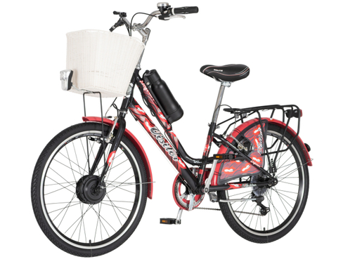 E-bicikl visitor fashion inferior 24" crno crveni 1249041 - SKLOPLJEN