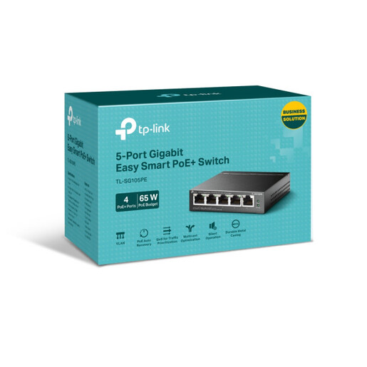 LAN Switch TP-LINK TL-SG105PE 5port 10/100/1000Mbps/4PoE/Metal