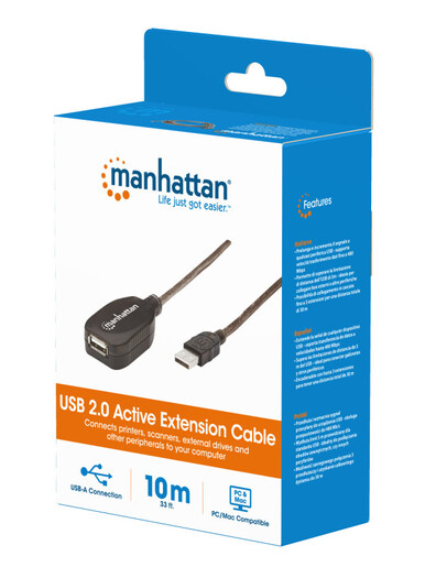 Kabl Manhattan 150248 USB-A M/F 2.0/480Mbps/produžni aktivni/10m