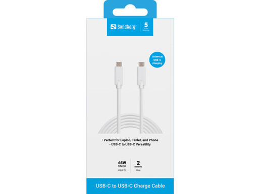 Kabl Sandberg 136-17 USB-C na USB-C Charge Cable 2M, 65W