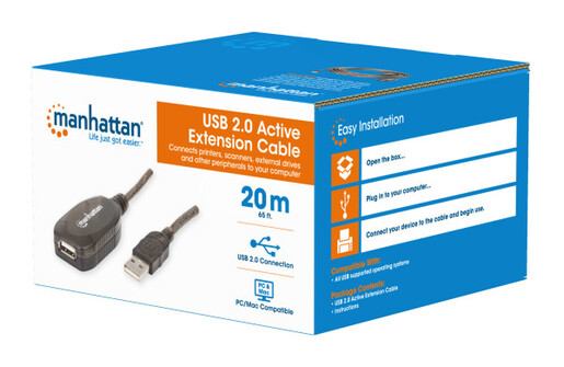 Kabl Manhattan 150958 USB-A M/F 2.0/480Mbps/produžni aktivni/20m