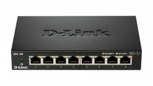 LAN Switch D-Link DGS-108GL/E 10/100/1000Mbps 8port Metal Gigabit
