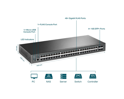 TP-LINK SG3452X 48-port Gigabit Uprav.switch 4 10GE