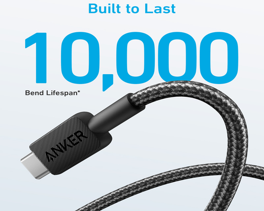 ANKER 322 USB tip-A na USB tip-C kabl M/M 1.8m, 18W, pleteni, crni