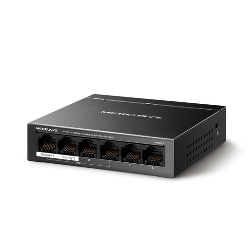 MERCUSYS MS106LP(UN) 6-Port 10/100Mbps Desktop Switch with 4-Port PoE+