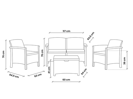Bica Baštenski set - Venezia 2, braon