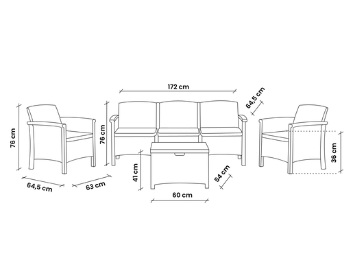Bica Baštenski set - Venezia 3, braon