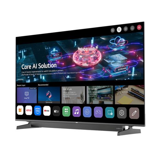 VOX LED TV 55" 55WSB684U, 4K Ultra HD, SmartTV, WebOS, DVB-T2/C/S2, Frameless, HLG, HDR, Bluethoot, PVR