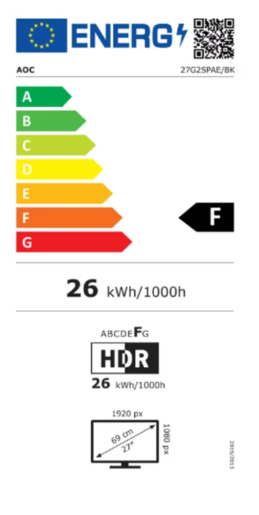 Monitor 27 AOC 27G2SPAE/BK, IPS 1920x1080, 165Hz, 1ms, HDMI, VGA, DP