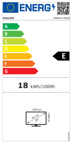 Monitor 23.8 Philips 24E2N1100LB/00, VA 1920x1080, 100Hz, 1ms, HDMI, VGA, VESA