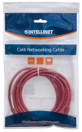 LAN UTP kabl intellinet 342148 Cat6 CCA/Crveni/1m