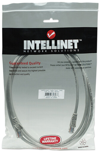 LAN UTP kabl intellinet 340380 Cat6 CCA//Sivi/1,5m