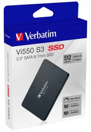 SSD 2.5" SATA Verbatim Vi550 S3 512GB 520MB/s 500MB/s