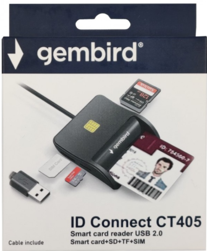 USB Smart Card Reader Gembird CRDR-CT405 Licna karta/saobracajna/sd/tf/sim