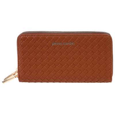 Pierre Cardin Novčanik eko-koža ženski dugi 2 zipa 8828wx15 svetlo braon (cuoio) 22221