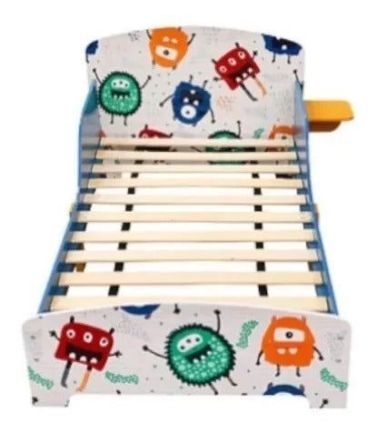 KINDER HOME Dečiji drveni krevet sa zaštitom šareni