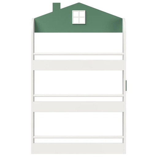 KINDER HOME Dečija polica za knjige i igračke – Kuća, 3 police, drvo