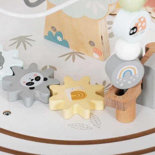 KINDER HOME Dečiji drveni edukativni sto sa lavirintom i perlama