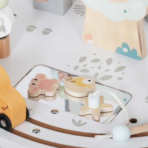 KINDER HOME Dečiji drveni edukativni sto sa lavirintom i perlama