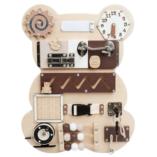 KINDER HOME Montesori drvena tabla za motoriku Medved