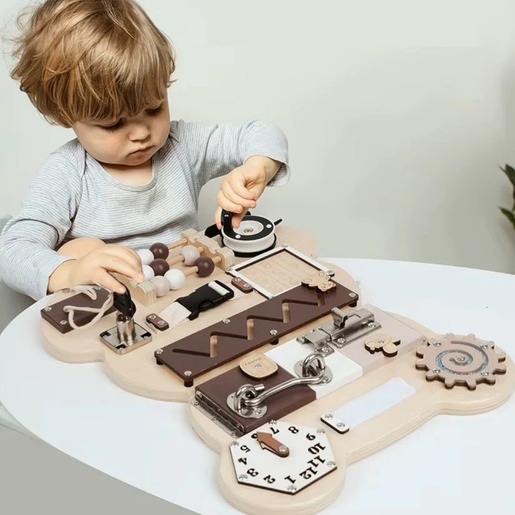 KINDER HOME Montesori drvena tabla za motoriku Medved