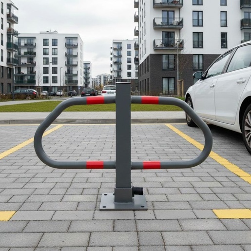 ModernHome Sklopiva Parking barijera 50 cm sa kljucem i reflektnom trakom DNPL-006