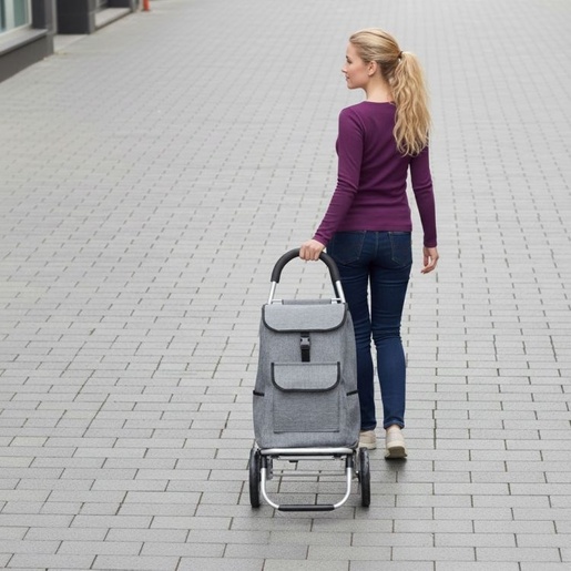 ModernHome Shopping kolica sa torbom 33 litara veliki tockovi SIVA PGJSFC020-GY