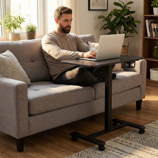 ModernHome Mobilni podesivi sto 70x48 cm Laptop sto sa podesavanjem visine 71.5–112 cm Black JNI-PN01-1-16