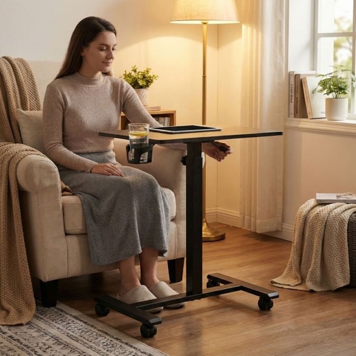 ModernHome Mobilni podesivi sto 70x48 cm Laptop sto sa podesavanjem visine 71.5–112 cm Black JNI-PN01-1-16